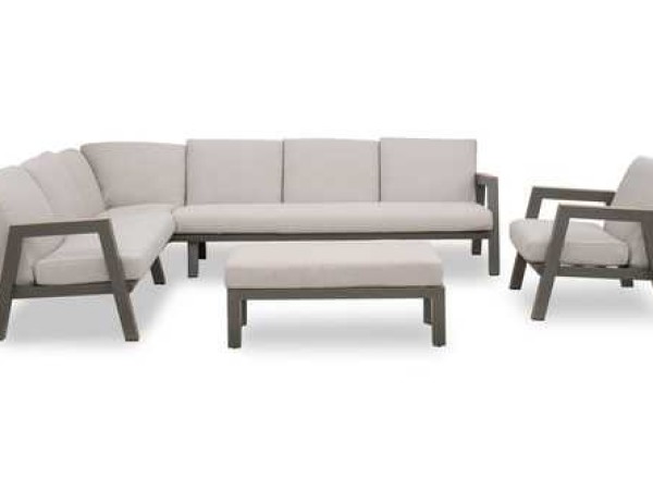 Nova - Hunter L-Shaped Corner Sofa Dining Set with Rectangular Rising Table - Bronze