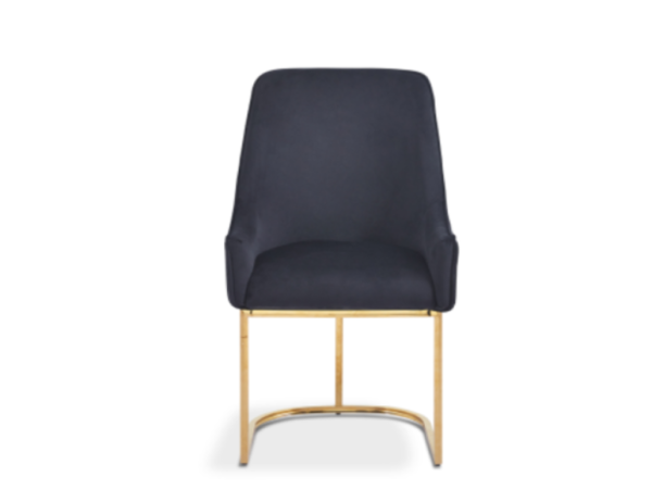 Eli Black Velvet Dining Chair with Gold Legs