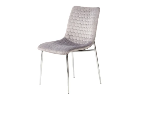 Zara Grey Dining Chair With Chrome Legs