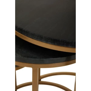 Violet Nest Of Three Black Marble Top Tables