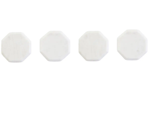 Kindia Set of 4 White Marble Octagonal Coasters