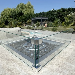 Chimes - Portofino Aluminium & Rope Compact Corner Dining Set With Rising Fire-Pit Table