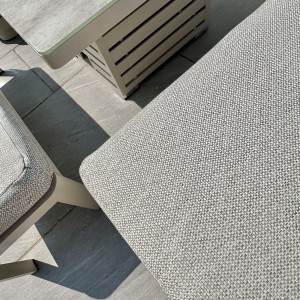 Chimes - Portofino Aluminium & Rope Compact Corner Dining Set With Rising Fire-Pit Table