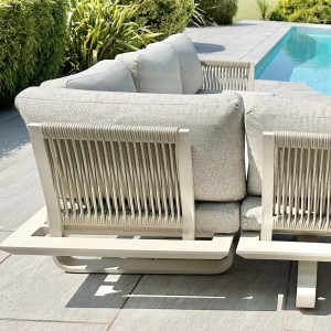 Chimes - Cagliari Aluminium Casual Corner Sofa Set With Coffee Table