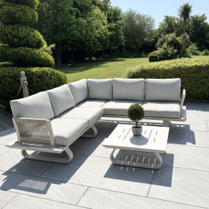 Chimes - Cagliari Aluminium Casual Corner Sofa Set With Coffee Table