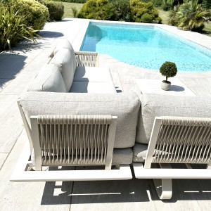 Chimes - Cagliari Aluminium Casual Corner Sofa Set With Coffee Table
