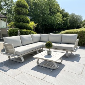Chimes - Cagliari Aluminium Casual Corner Sofa Set With Coffee Table
