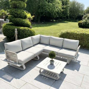 Chimes - Cagliari Aluminium Casual Corner Sofa Set With Coffee Table