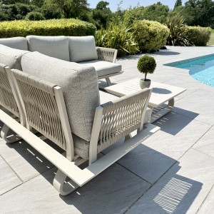Chimes - Cagliari Aluminium Casual Corner Sofa Set With Coffee Table