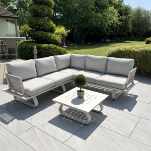 Chimes - Cagliari Aluminium Casual Corner Sofa Set With Coffee Table