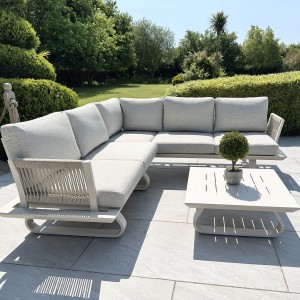 Chimes - Cagliari Aluminium Casual Corner Sofa Set With Coffee Table