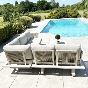 Chimes - Cagliari Aluminium Casual Corner Sofa Set With Coffee Table