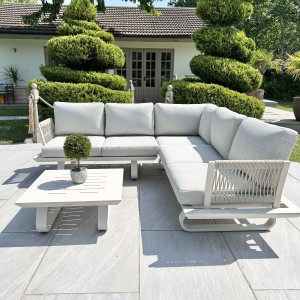 Chimes - Cagliari Aluminium Casual Corner Sofa Set With Coffee Table