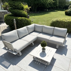 Chimes - Cagliari Aluminium Casual Corner Sofa Set With Coffee Table