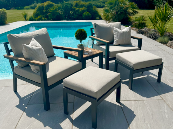 Nova - Heidi 5pc Lounging Set with Square Side Table - 2 SETS IN STOCK