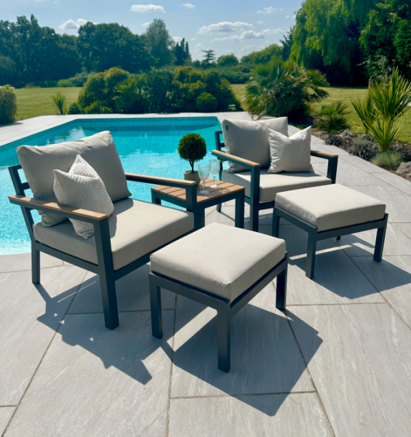 Nova - Heidi 5pc Lounging Set with Square Side Table - LOW STOCK