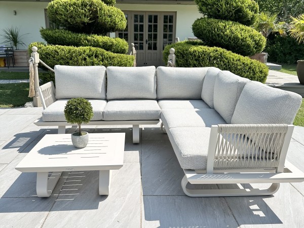 Chimes - Cagliari Aluminium Casual Corner Sofa Set With Coffee Table