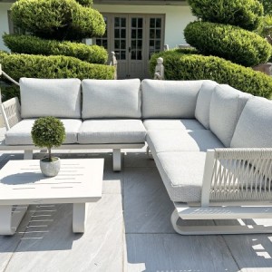 Chimes - Cagliari Aluminium Casual Corner Sofa Set With Coffee Table