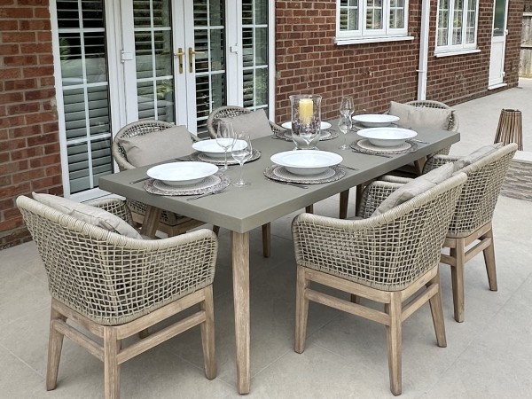 Nova - Summer 6 Seat Rectangular Dining Set - Beige