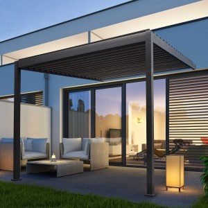 Nova - Titan Wall-Mounted Aluminium Pergola - Grey