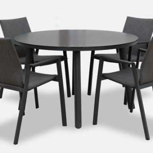 Nova - Phoenix 4 Seat 1.2m Round Dining Set - Grey