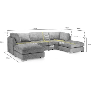 Belfry U Shape Sofa Full Back - Truffle