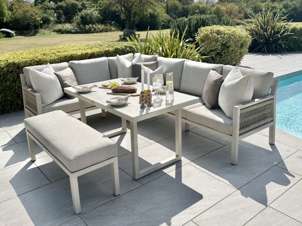 Chimes - Lucca Aluminium Casual Corner Dining Set - Left Hand