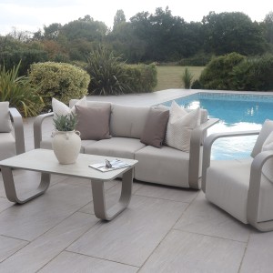 Chimes - Capri 3 Seat Aluminium Sofa Set With Coffee Table