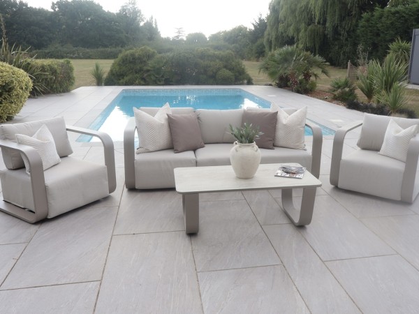 Chimes - Capri 3 Seat Aluminium Sofa Set With Coffee Table