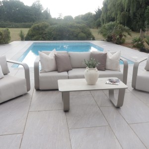 Chimes - Capri 3 Seat Aluminium Sofa Set With Coffee Table