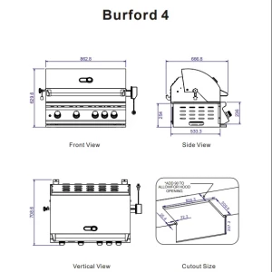 Whistler Grills - Burford 4 Burner Gas BBQ