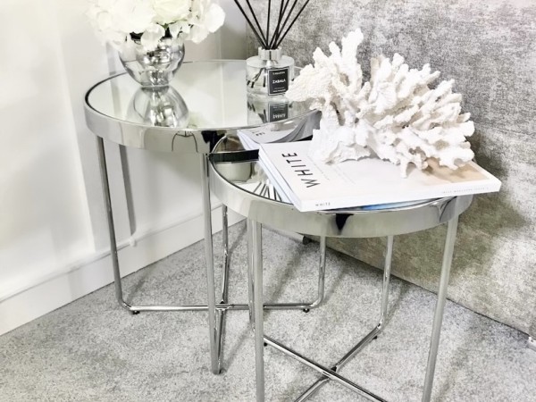 Chimes - Set of 2 Mirrored Top End Tables