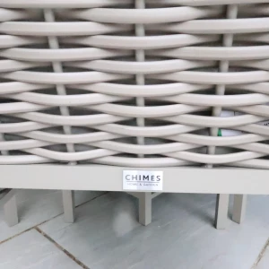 Chimes - Monaco Aluminium 8 Seat Round Dining Set - 1.8 Meter Round Table With Firepit - Rope Weave - Cream