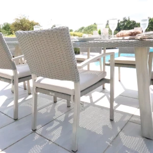 Nova - Griffin 6 Seat Rectangular Dining Set - Light Grey