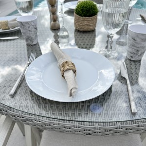 Nova - Griffin 4 Seat Round Dining Set - Light Grey