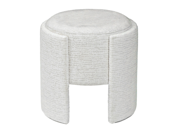 43cm Ivory Chenille Round Stool