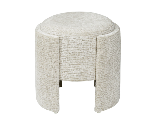 43cm Taupe Chenille Round Stool