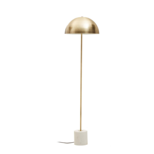 Maddy Floor Lamp in Brushed Brass and Marble Base