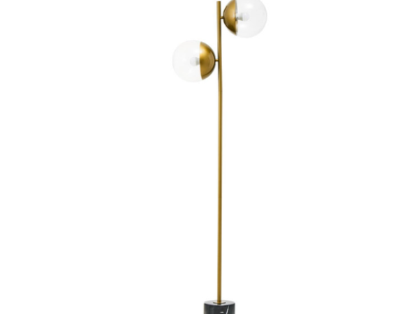 Revel 2 Bulb Gold Finish Metal Floor Lamp
