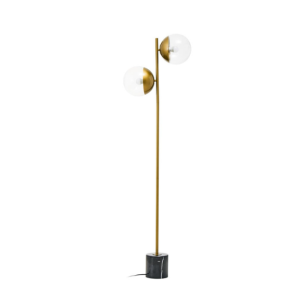 Revel 2 Bulb Gold Finish Metal Floor Lamp