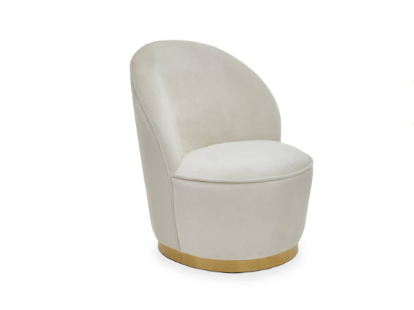 Kids Teigan Cream Velvet Gold Base Chair