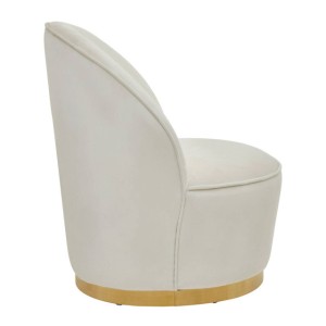 Kids Teigan Cream Velvet Gold Base Chair