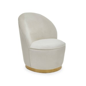 Kids Teigan Cream Velvet Gold Base Chair
