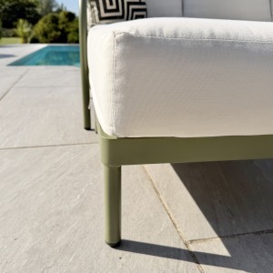 Nova - Ashley Chaise Sofa Lounging Set with Square Coffee Table - Green