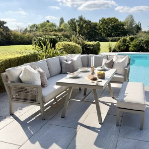Chimes - Seville Aluminium Casual Corner Dining Set - Right Hand - Champagne