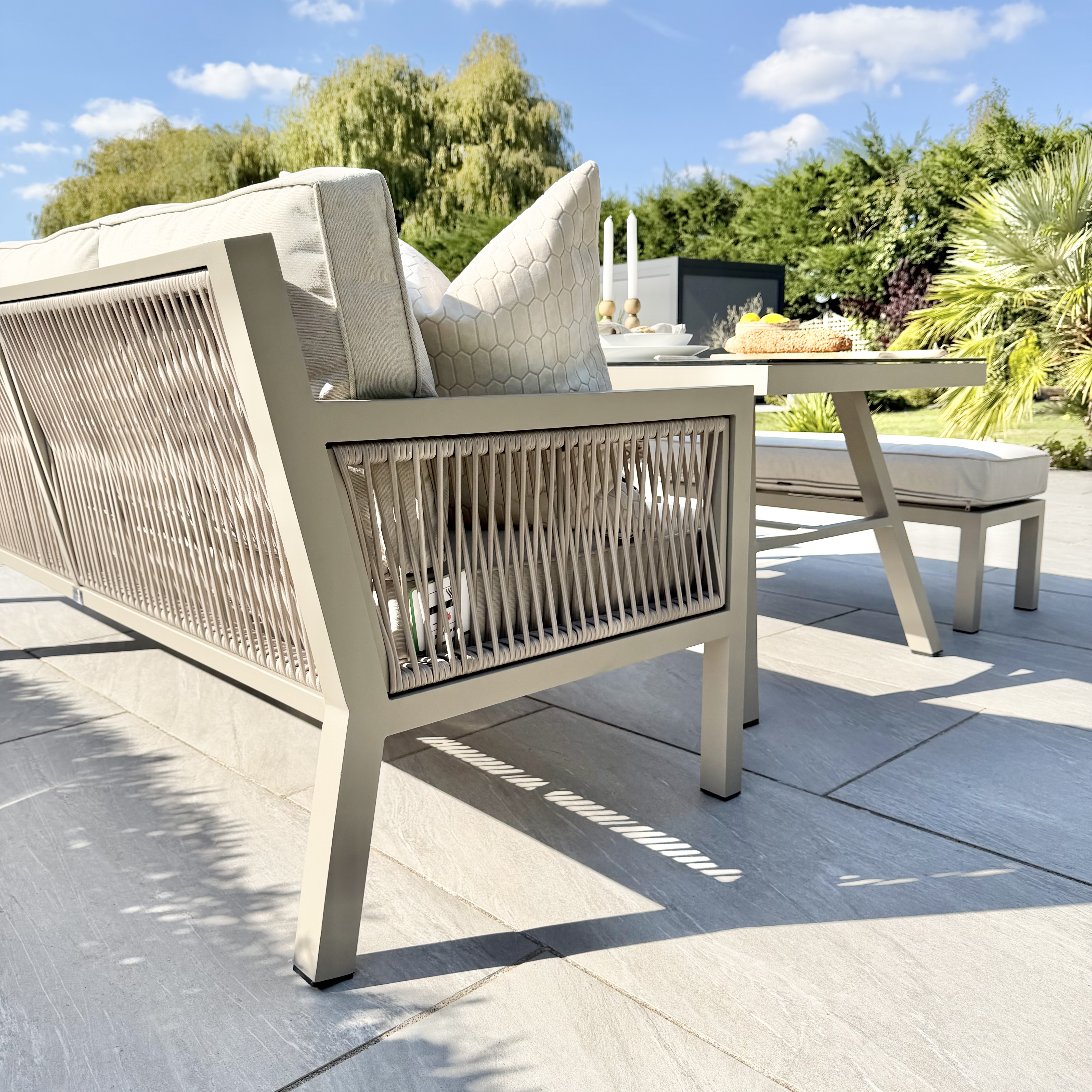 Chimes - Seville Aluminium Casual Corner Dining Set - Right Hand - Champagne