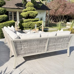 Chimes - Seville Aluminium Casual Corner Dining Set - Left Hand - Champagne