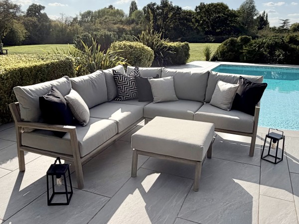 Nova - Eleanor Corner Sofa Set with Square Footstool