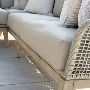 Nova - Summer Corner Sofa Set with Round Coffee Table & Side Table - Beige