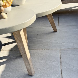 Nova - Summer Corner Sofa Set with Round Coffee Table & Side Table - Beige